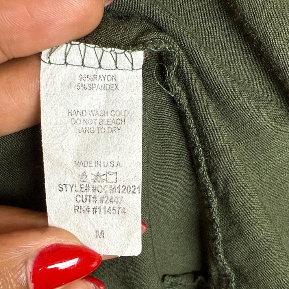 Anthropologie Robin K Olive Green Cardigan  w/ Intricate Back Design size Medium - Picture 9 of 9